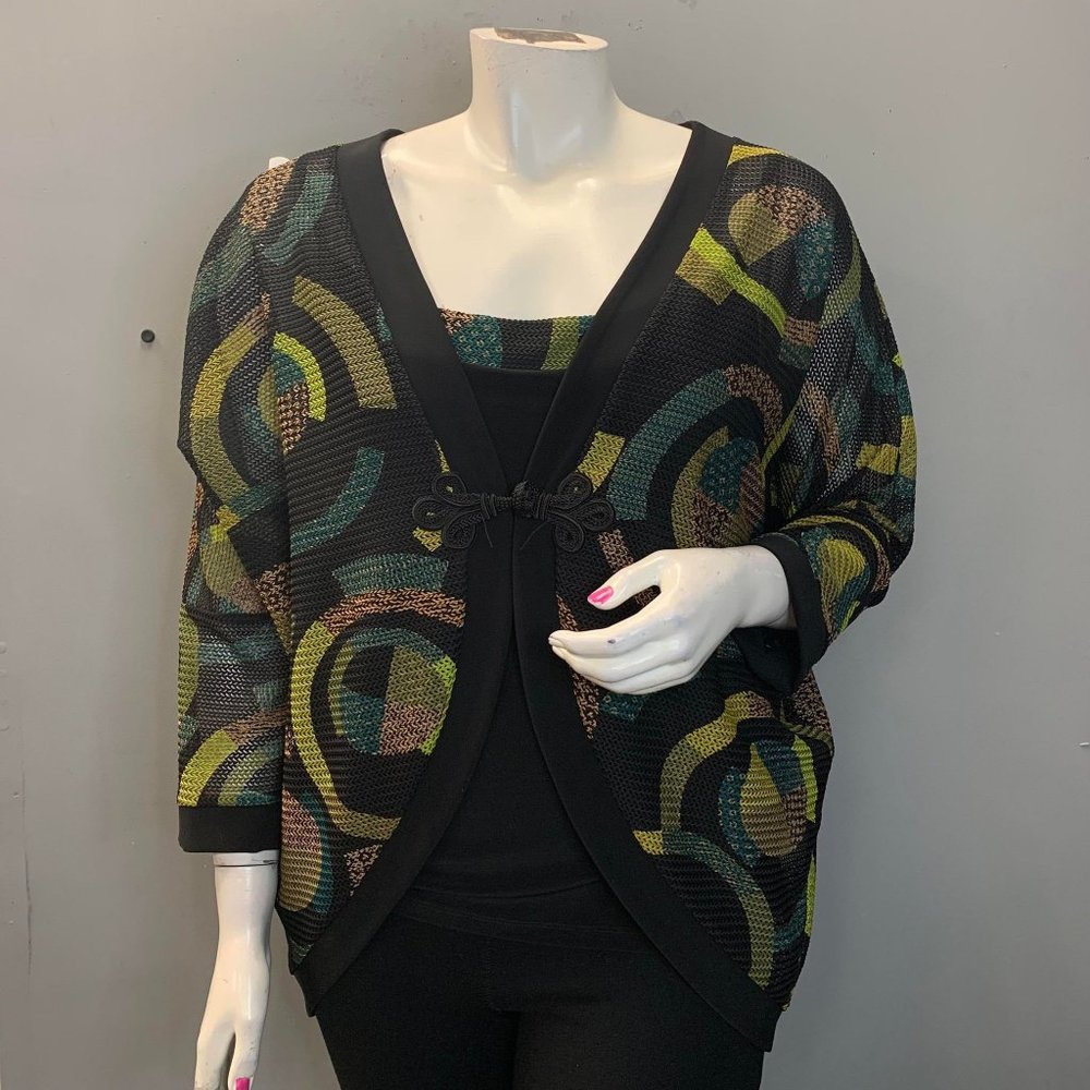 Joseph Ribkoff Multicolor Patterned Cardigan